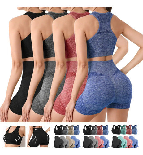 SET DEPORTIVO CORTO TOP/ SHORT AM-414 MORADO OSCURO
