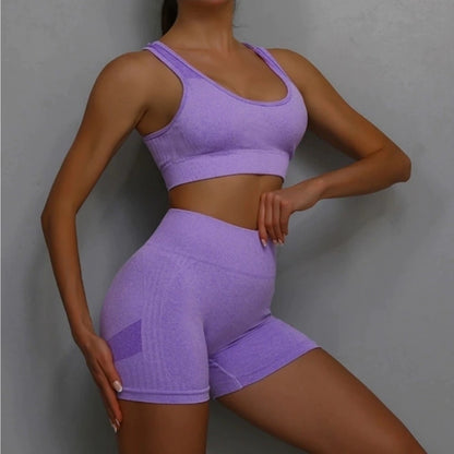 SET DEPORTIVO CORTO TOP/ SHORT AM-414 MORADO CIRUELA