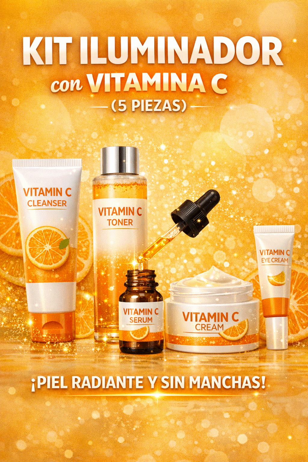 SKINCARE ILUMINADOR CON VITAMINA C (5 PIEZAS)